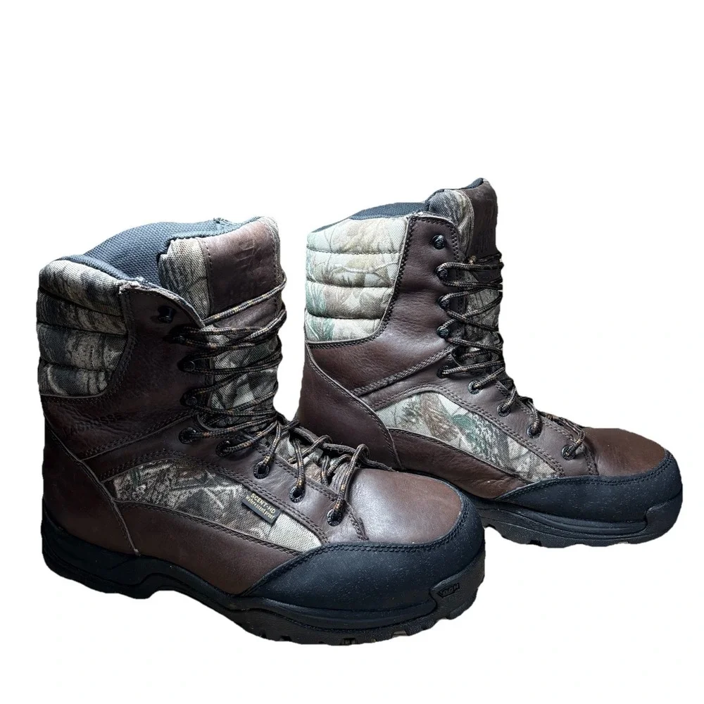 Lacrosse Big Country‎ Boots Mens 12 Hunting Camo 800G Insulated Leather 8 Inch